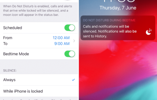 iOS 12 Do Not Disturb During Bedtime