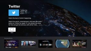 Twitter app on Apple TV.
