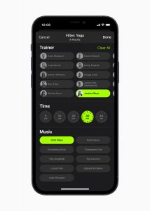 apple fitness plus launch filter yoga 12082020