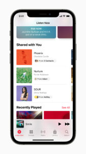 Apple iPhone12Pro iOS15 music shared 060721