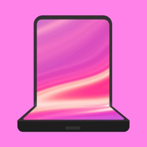 Black SAMSUNG Galaxy Z Flip blank screen, flip phone illustration