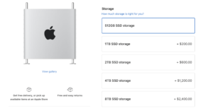Mac Pro Now Starts with 512GB of Storage