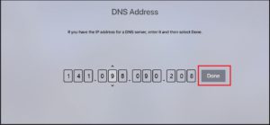 Apple TV DNS Input
