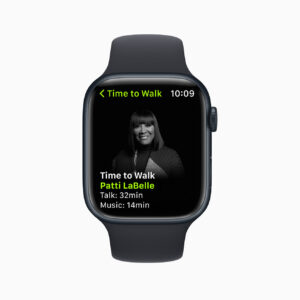 Apple Watch with "Time to Walk" podcast with Patti LaBelle.