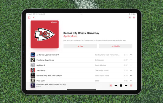 iPad Pro with grass background.