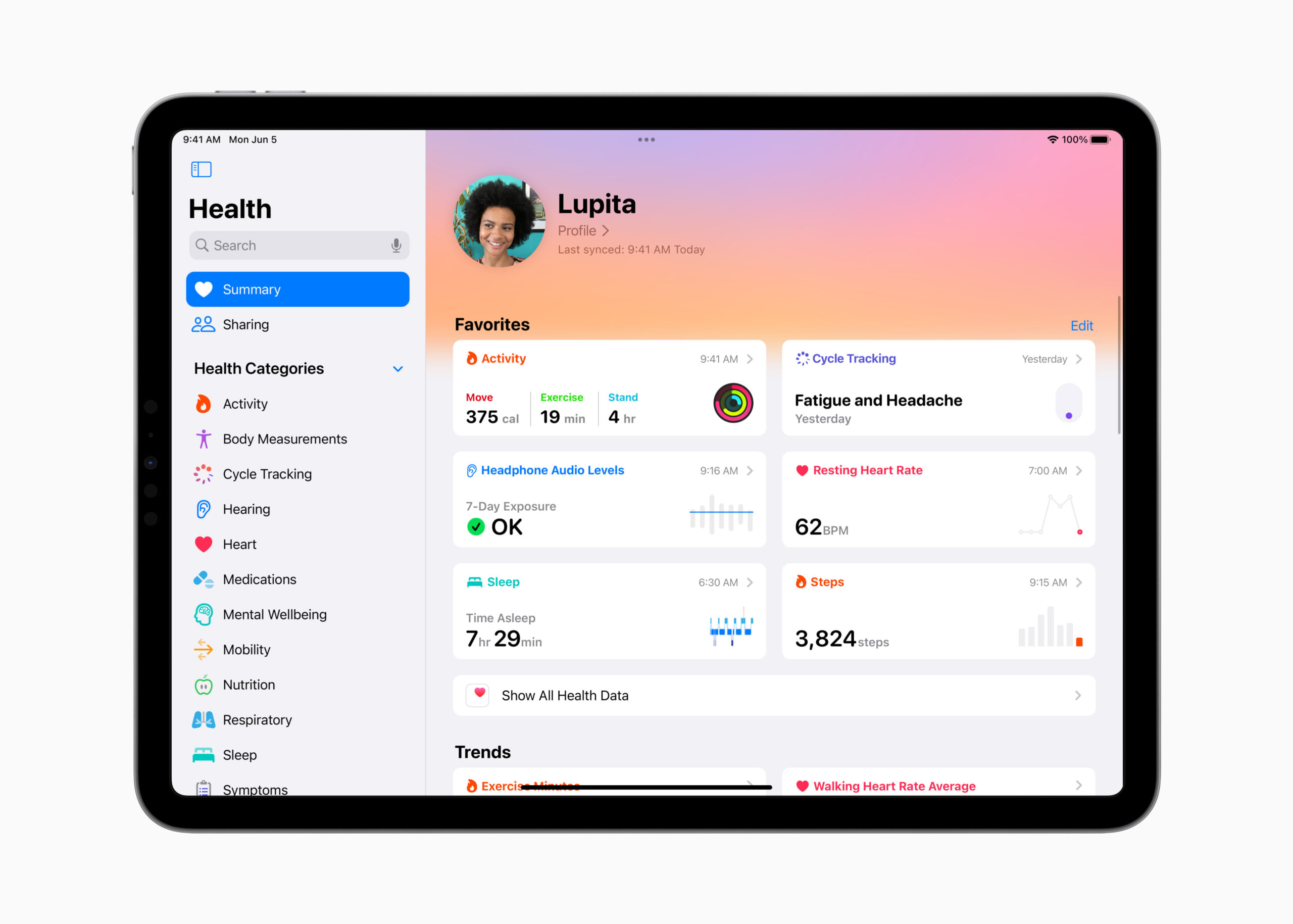 Health on iPadOS 17
