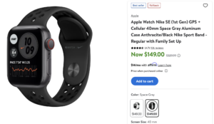Apple Watch SE Nike Edition Walmart