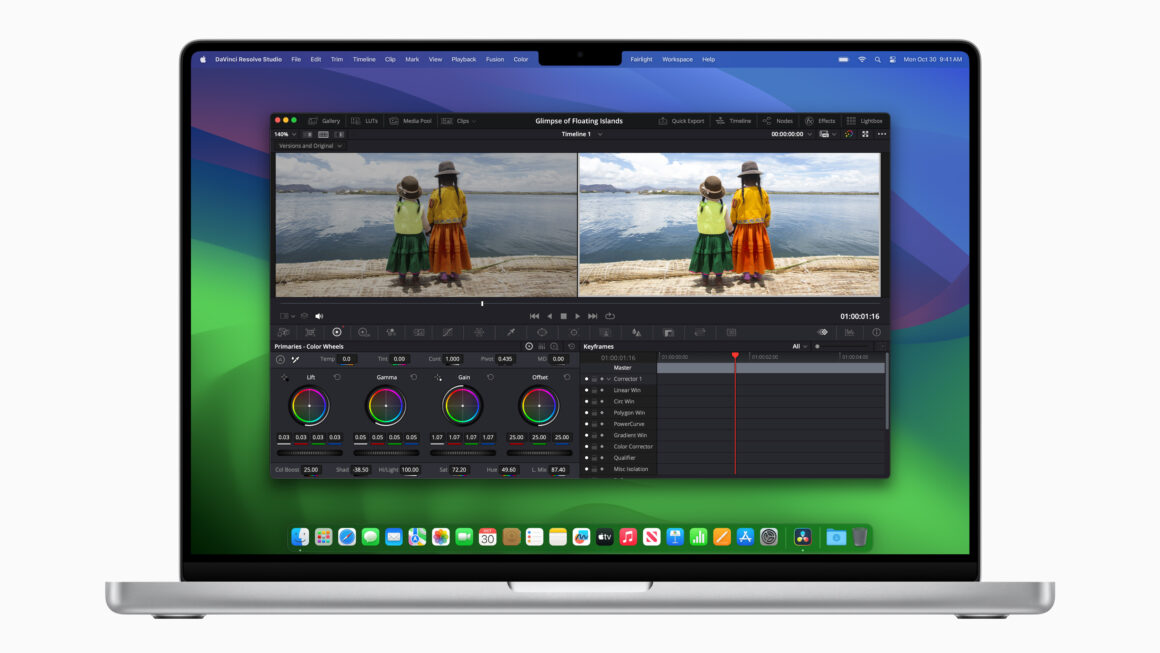 MacBook Pro with DaVinci Resolve