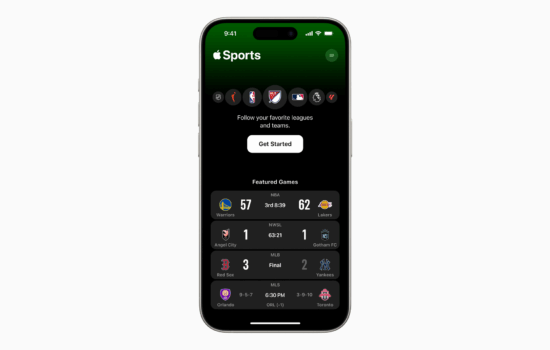 All new Apple Sports app for iOS.