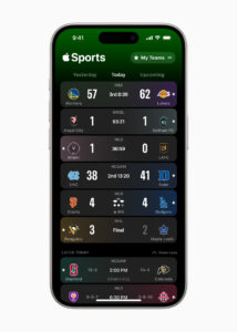 Apple Sports Team view.