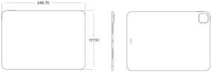 CAD dimensions for upcoming 11-inch iPad Pro