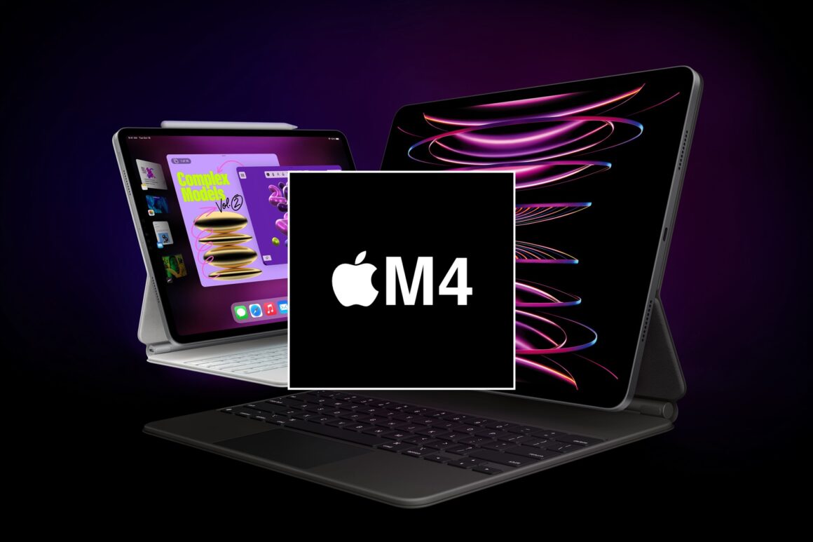 M4 chip illustration on iPad Pro's press image