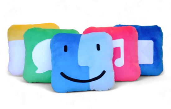 Throwboy's latest collection of App Icon Pillows modeled after five apps