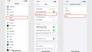 Visual on how to change the default header in Notes