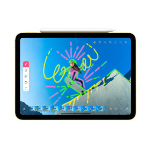 Apple Pencil (USB-C) attached to iPad (10th generation)