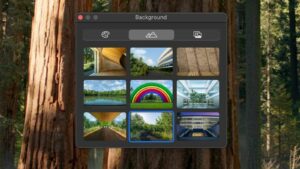 Screenshot that showcases new Apple Park backgrounds