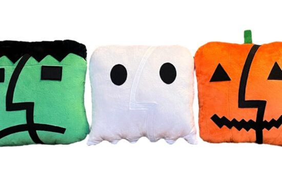 Image of all three pillows in Throwboy's Halloween Pillow Collection