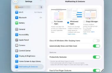 Stage Manager settings on iPadOS 26.