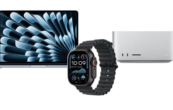 MacBook, Mac Studio and Apple Watch.