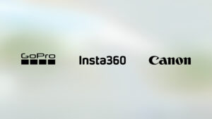 GoPro, Insta360 and Canon logos.