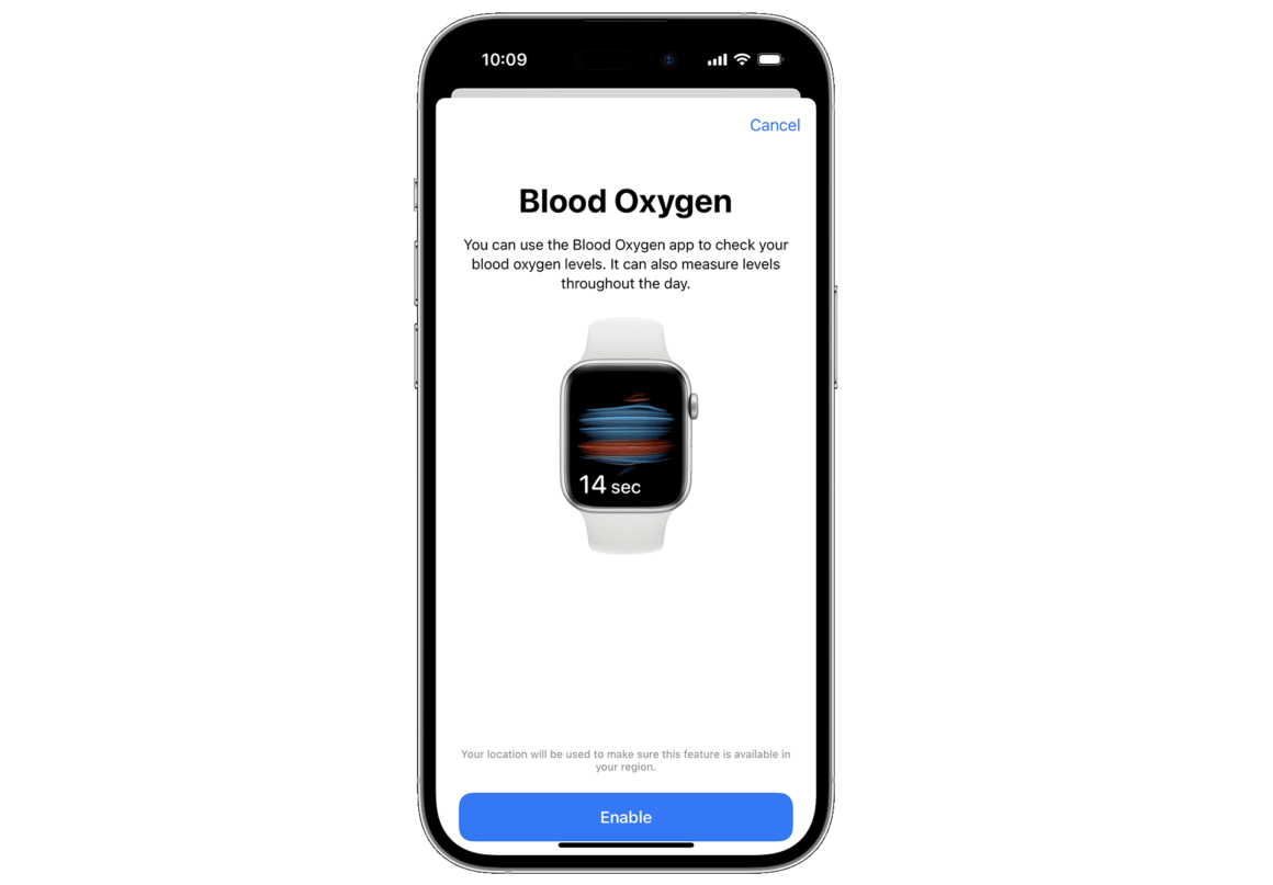 Setting up Blood Oxygen Monitoring on iPhone
