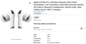 AirPods Pro 3 $10 off on Amazon