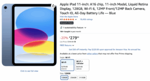 iPad 11th Gen 20%off on Amazon