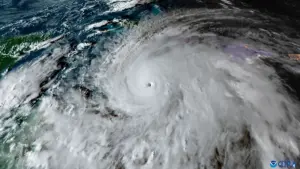 Top view of Hurricane Melissa