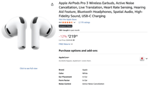 AirPods Pro 3 $219 on Amazon