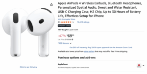 AirPods 4 $69 on Amazon