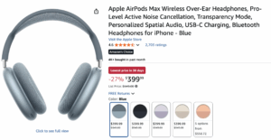 AirPods Max $399 on Amazon