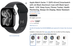 Apple Watch Series 11 $100 off on Amazon