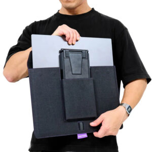 espresso Display with Magnetic Stand+ being placed into a travel case.