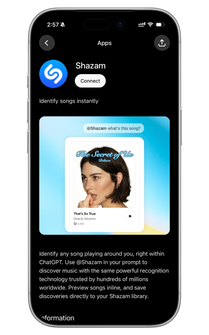 Shazam ChatGPT Integration
