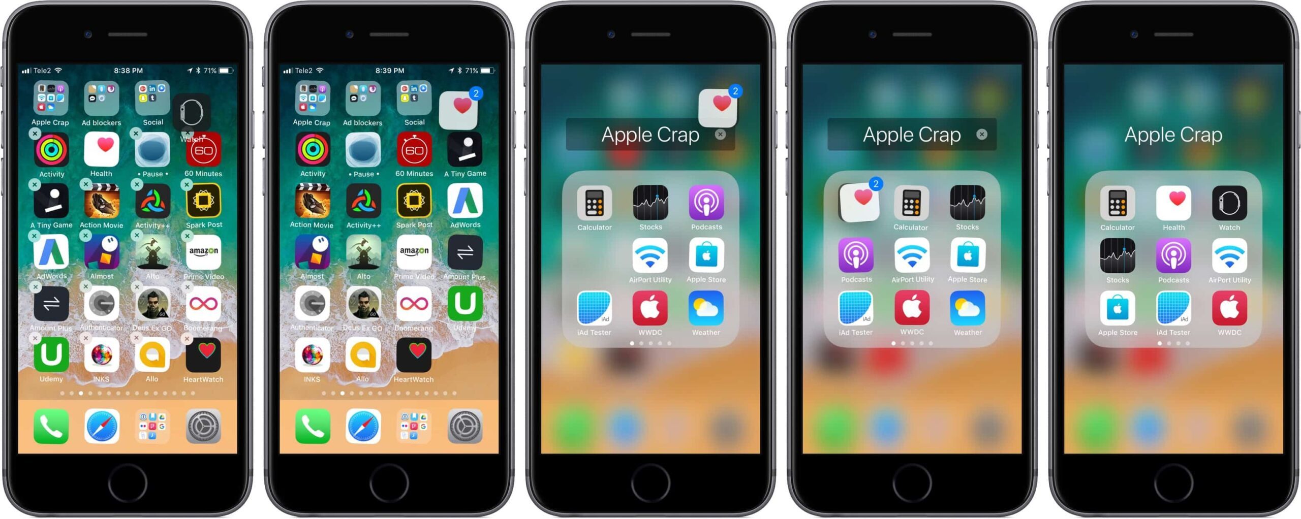 iOS 11 add multiple apps to folder iPhone screenshot 002 scaled