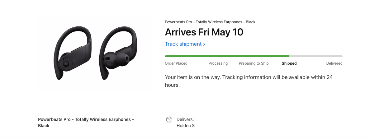 First Powerbeats Pro orders now shipping to customers.