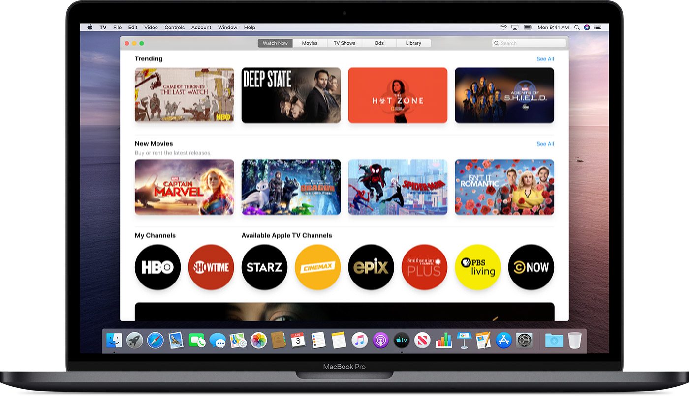 macos catalina tv watch now