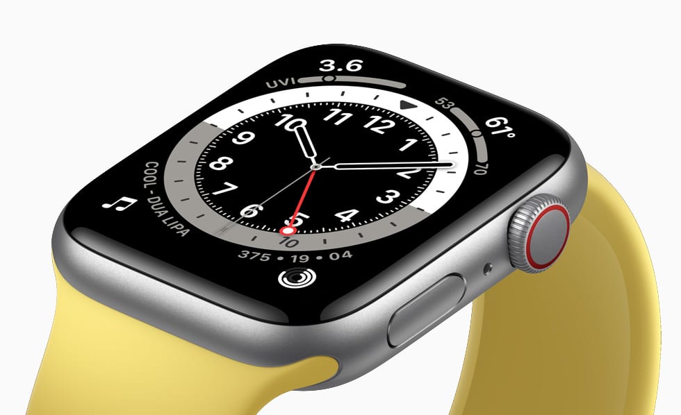 Apple watch SE Aluminum silver case yellow band 09152020 big