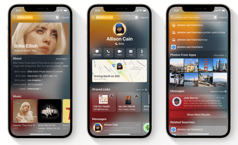 Spotlight Search on iOS 15