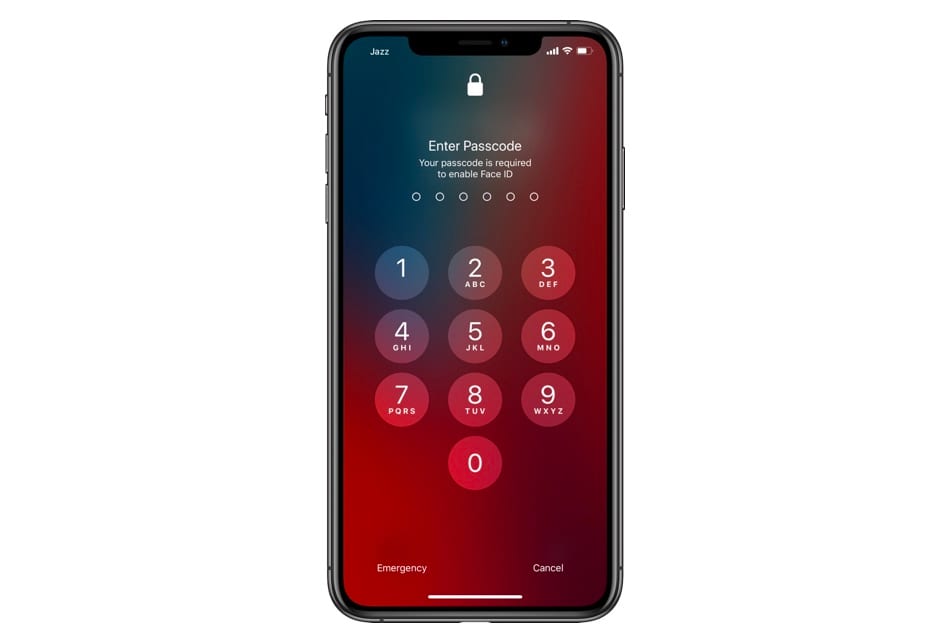 iPhone passcode required
