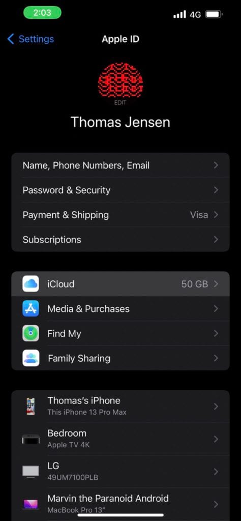 iCloud Setting