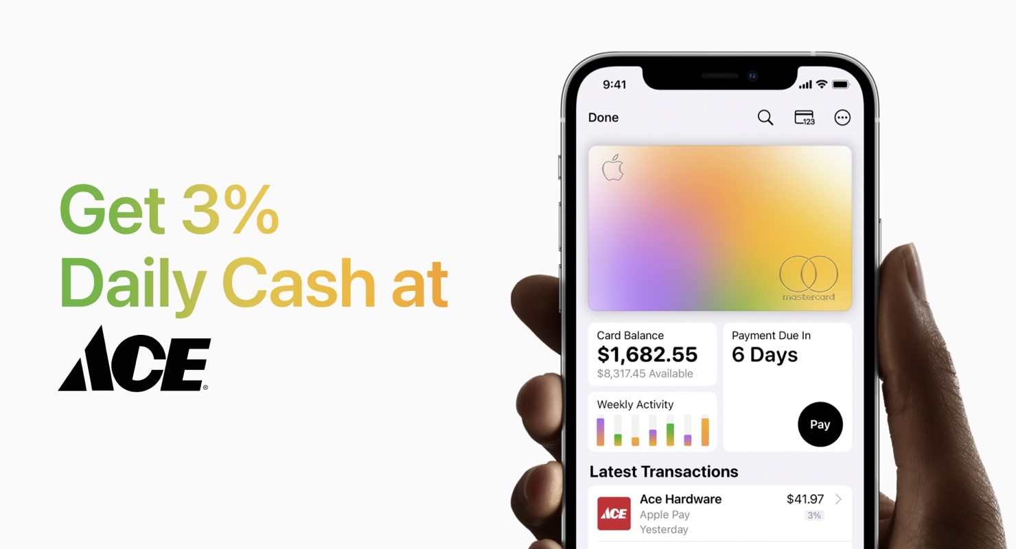 Ace Hardware Shoppers Receive 3% Daily Cash With Apple Card