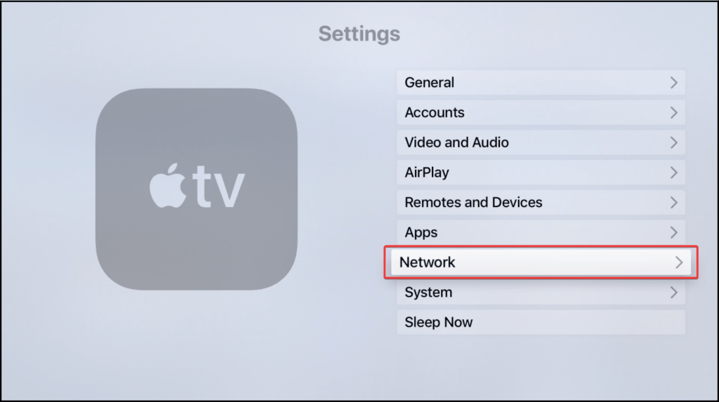 Apple TV Network Settings