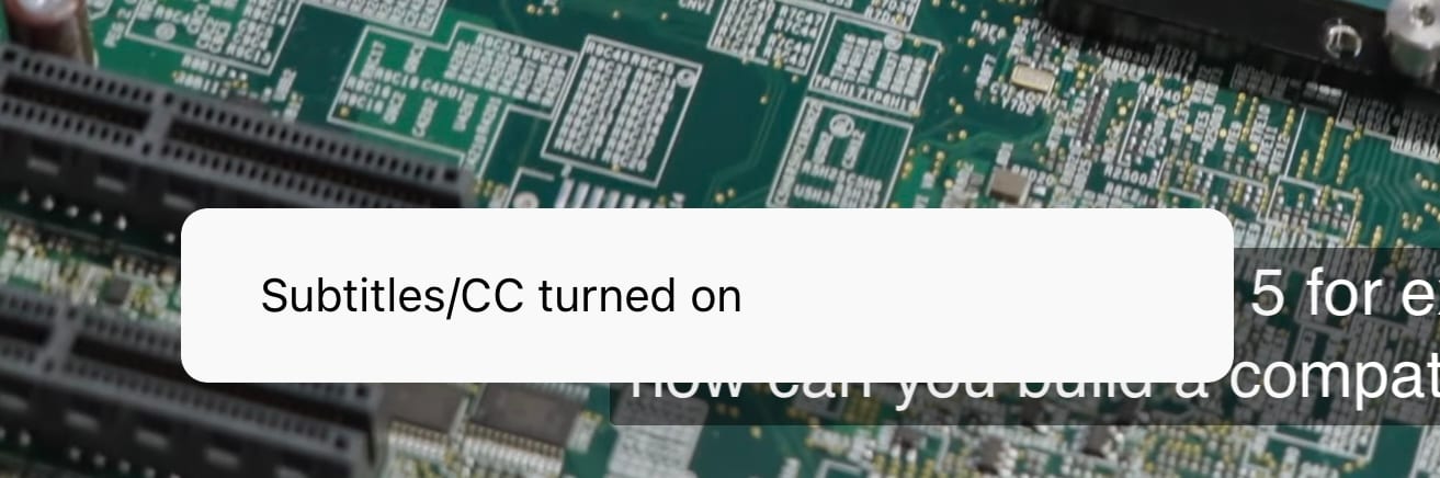 "Subtitles/CC turned on"