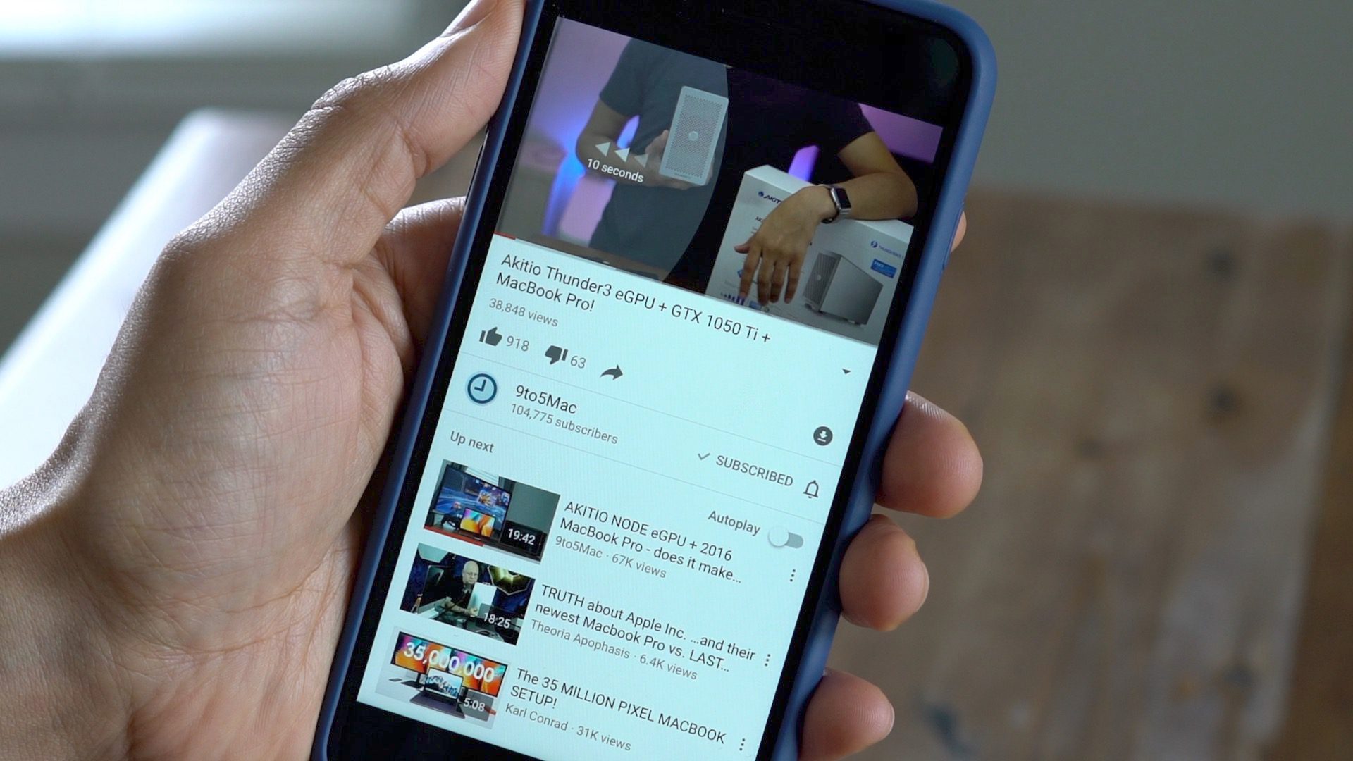 Image of iPhone with YouTube