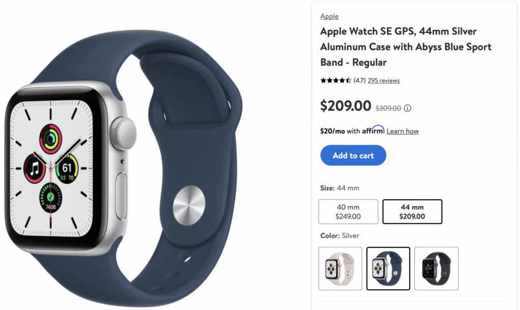 Apple Watch SE $209