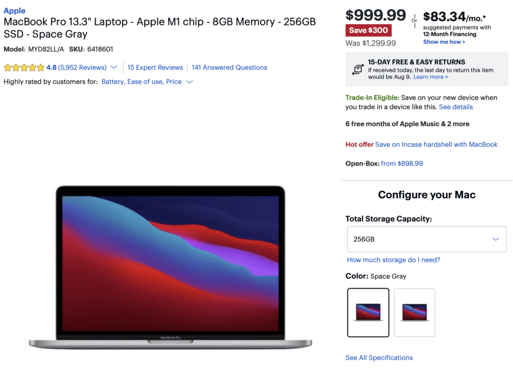 M1 MacBook Pro Best Buy