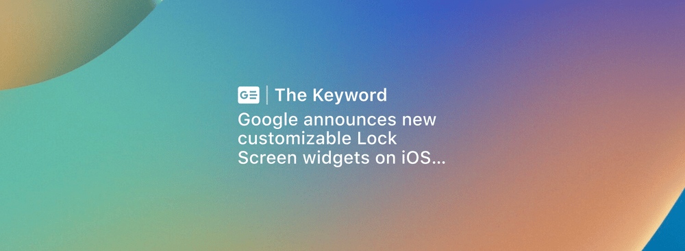 Photo by Google of Google News widget on iOS 16