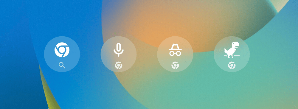 Photo by Google of Google Chrome widgets on iOS 16