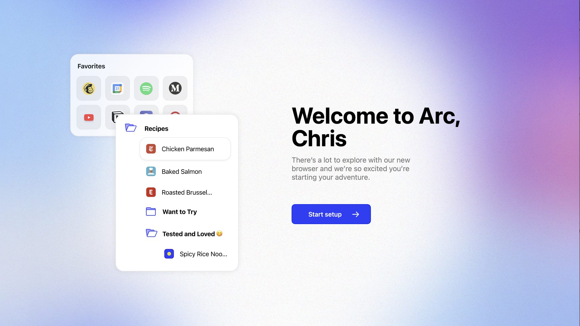 Arc Welcome Screen